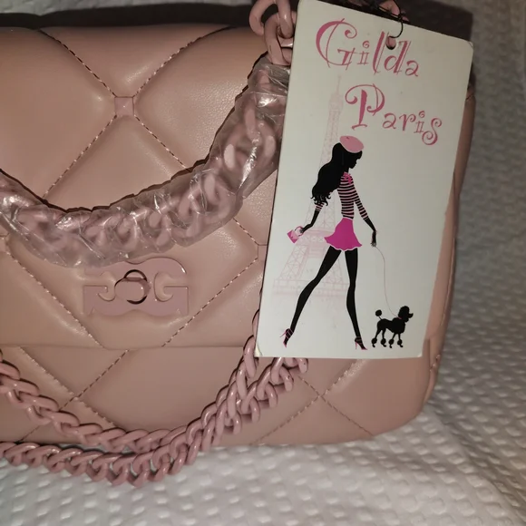Gilda Paris Blush Pink Quilted Shoulder Bag MSRP$159 10"x7" x3" - Picture 4 of 9